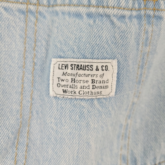 Levis Shortalls Light Blue Denim Overalls Small - Picture 6 of 8